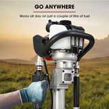 BAUMR-AG 38cc 4-Stroke Petrol Post Driver, with Carry Case & 3 Piling Sleeves - Low Angle