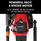 BAUMR-AG HP480 55cc 4-Stroke Petrol Post Driver, with 2 Piling Socket Sleeves - Front View