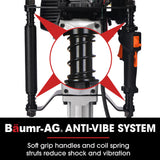 BAUMR-AG HP480 55cc 4-Stroke Petrol Post Driver, with 2 Piling Socket Sleeves - Side View