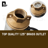 1HP Submersible Bore Water Pump Deep Well Irrigation Stainless Steel 240V - Front View