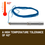 Protege 1.5HP Submersible Bore Water Pump Deep Well Irrigation Stainless Steel - Close-Up Angle
