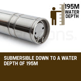 Protege 3HP Submersible Bore Water Pump Deep Well Irrigation Stainless Steel 240V - 45-Degree Angle