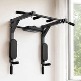 Everfit Pull Up Bar Dip Station Multi Gym 150kg Home Power Station Black Red - Close-Up Angle