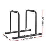 Everfit Dip Station Parallette Bars Home Gym Workout Stand Black - Front View