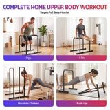 Everfit Dip Station Parallette Bars Home Gym Workout Stand Black - Top-Down View