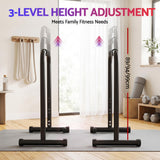 Everfit Dip Station Parallette Bars Home Gym Workout Stand Black - Rear View
