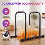 Everfit Dip Station Parallette Bars Home Gym Workout Stand Black - Close-Up Angle
