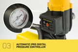 1200w Weatherised stainless auto water pump - Yellow - 45-Degree Angle