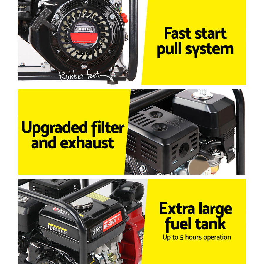 Giantz Petrol Water Pump 7HP Max, 2" High Flow 4-Stroke Engine Transfer Fire Fighting Pumps Rain Tank Oil, image 6