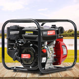 Giantz Petrol Water Pump, 2" 7HP Max High Flow Transfer Fire Fighting Pumps Rain Tank Oil Irrigation Garden Farm Pond Outdoor Irrigations, with Hose Fittings Inlet Filter Rubber Feet Black Red