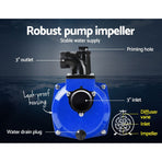 Giantz 3" Petrol Water Pump 7HP Max 4-Stroke 210cc High Flow 60,000L/H Max Transfer Engine, Fire Fighting, image 4