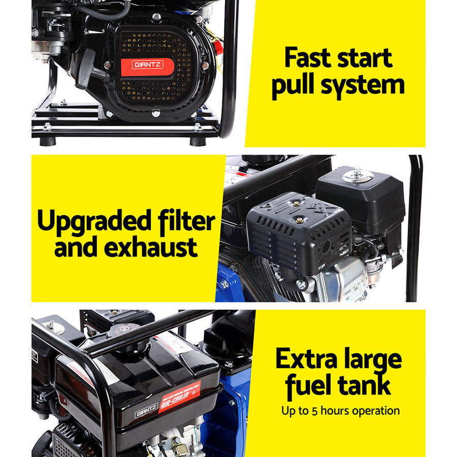 Giantz 3" Petrol Water Pump 7HP Max 4-Stroke 210cc High Flow 60,000L/H Max Transfer Engine, Fire Fighting, image 5