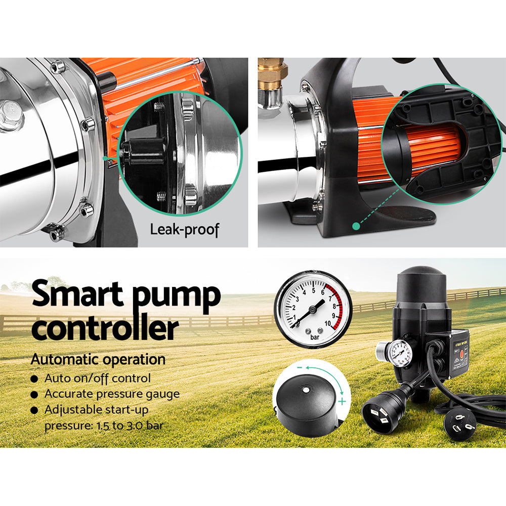 Giantz 1500W Automatic High-Pressure Garden Water Pump with Controller