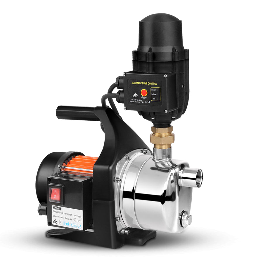 Giantz Garden Water Pump 1500W Max. High Pressure Tank Rain Farm Irrigation Black, image 2