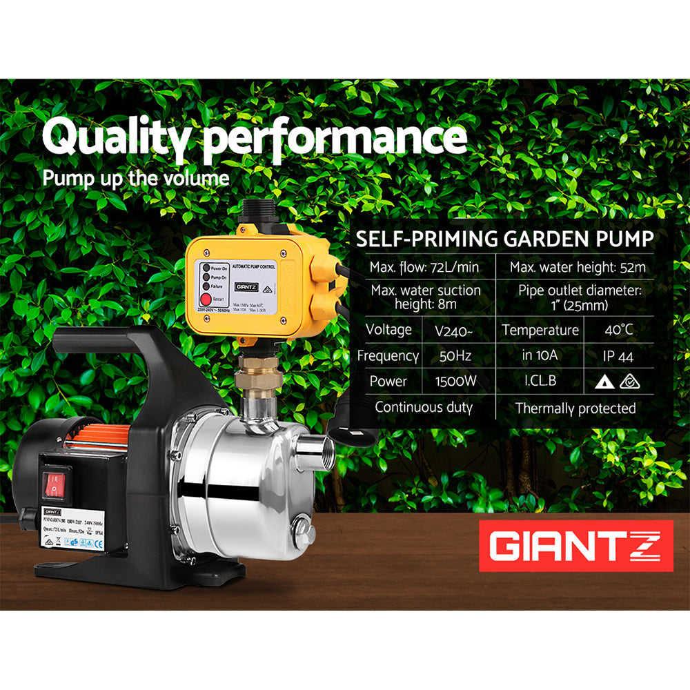 Giantz 1500W Automatic High Efficiency Garden Water Pump with Pressure Control