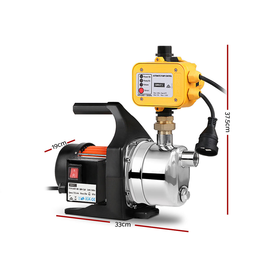 Giantz Garden Water Pump High Pressure 1500W Max. Tank Rain Farm Irrigation House Yellow, image 3