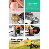 Giantz Garden Water Pump High Pressure 1500W Max. Tank Rain Farm Irrigation House Yellow - Rear View
