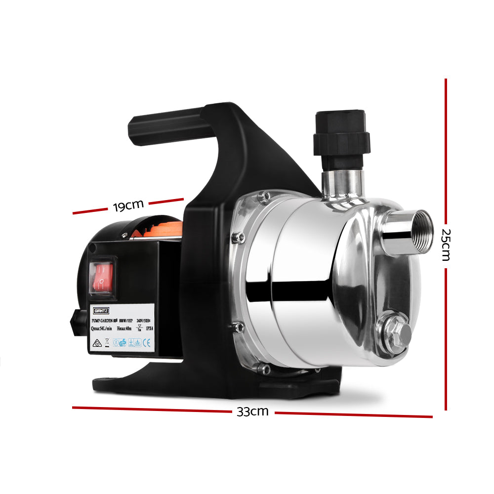 800W Heavy-Duty Stainless Steel Water Pump for Garden and Home Use