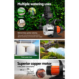 Giantz Garden Water Pump High Pressure 800W Max. Tank Rain Farm Irrigation House Black - 45-Degree Angle