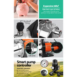 Giantz Garden Water Pump High Pressure 800W Max. Tank Rain Farm Irrigation House Black - Rear View