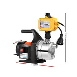 Giantz Garden Water Jet Pump High Pressure 800W Max. Tank Rain Farm Irrigation Yellow - Side View