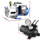 Giantz 2300W High-Performance Automatic Garden Water Pump with Pressure Controller - Front View