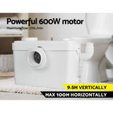 Giantz Macerator Sewerage Pump Waste Water Marine Toilet Disposal Unit Laundry - Top-Down View
