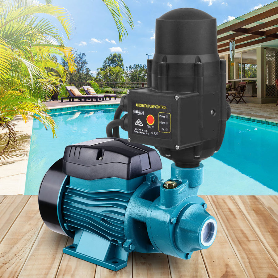 Giantz Peripheral Water Pump Garden Boiler Car Wash Auto Irrigation QB60 Black, image 7