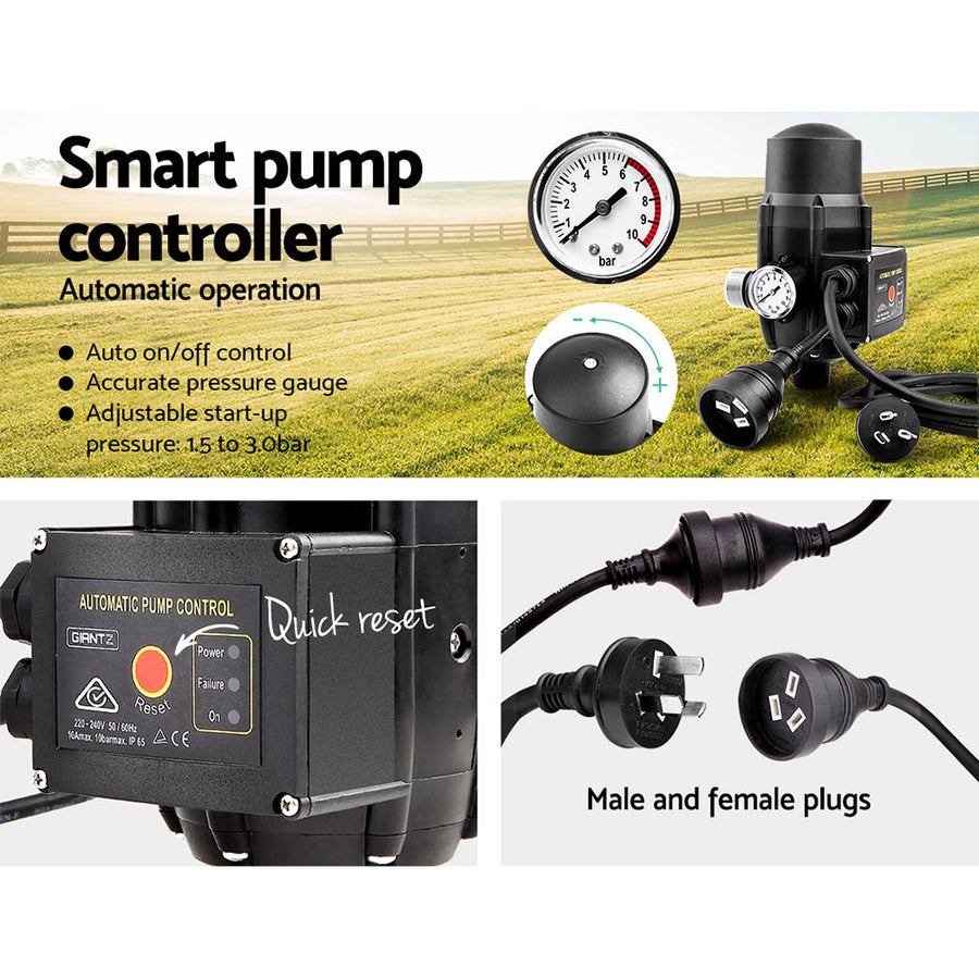 Giantz Peripheral Water Pump Garden Boiler Car Wash Auto Irrigation QB60 Black, image 6