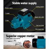 Giantz QB80 Clean Water Pump for Garden, Pool, and Car Wash - High Flow, Rust-Resistant Design - Top-Down View
