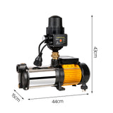 Giantz Garden Water Pump High Pressure 2000W Max 4-Stage Tank Irrigation Transfer Booster Pump Black - Front View