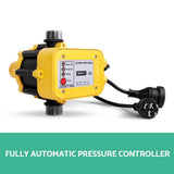 Giantz 2000W Max 4-Stage Garden Water Pump High Pressure Irrigation Booster Pump, Automatic Multi-Stage External Sprinkler Pump for Rainwater Tank Transfer, Home Farm Lawn, Yellow - Rear View