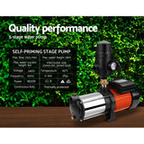 Giantz Garden Water Pump High Pressure 1800W 5-Stage Tank Irrigation Black - Rear View