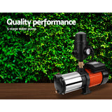 Giantz 1800W Max 5-Stage Garden Water Pump High Pressure Irrigation Booster Pump, Automatic Multi-Stage External Sprinkler Pump for Rainwater Tank Transfer, Home Farm Lawn, Black - Close-Up Angle