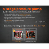 Giantz Garden Water Pump High Pressure 1800W 5-Stage Tank Irrigation Yellow - Front View