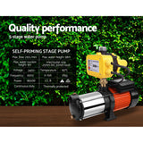 Giantz Garden Water Pump High Pressure 1800W 5-Stage Tank Irrigation Yellow - Rear View
