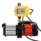 Giantz 1800W Max 5-Stage Garden Water Pump High Pressure Irrigation Booster Pump, Automatic Multi-Stage External Sprinkler Pump for Rainwater Tank Transfer, Home Farm Lawn, Yellow - Side View