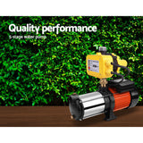 Giantz 1800W Max 5-Stage Garden Water Pump High Pressure Irrigation Booster Pump, Automatic Multi-Stage External Sprinkler Pump for Rainwater Tank Transfer, Home Farm Lawn, Yellow - Close-Up Angle