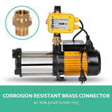 Giantz Garden Water Pump High Pressure 2500W Max 5-Stage Tank Irrigation Transfer Booster Yellow - 45-Degree Angle