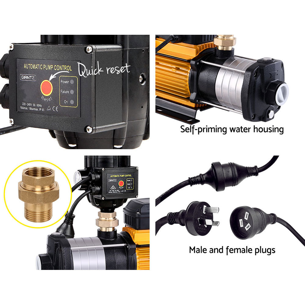 Giantz Garden Water Pump High Pressure 2000W 5-Stage Tank Irrigation Black