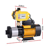 Giantz Garden Water Pump High Pressure 2000W 5-Stage Tank Irrigation Yellow - Front View