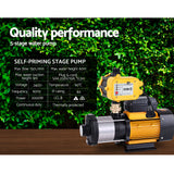 Giantz Garden Water Pump High Pressure 2000W 5-Stage Tank Irrigation Yellow