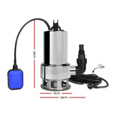 Giantz 1800W Max. Submersible Dirty Water Pump Bore Tank Well Steel Automatic Clean - Front View