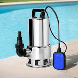 Giantz 1800W Max. Submersible Dirty Water Pump Bore Tank Well Steel Automatic Clean - Close-Up Angle