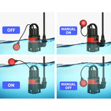 Giantz Garden Submersible Pump 550W Dirty Water Bore Tank Well Steel Sewerage - Rear View