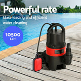 Giantz Garden Submersible Pump 550W Dirty Water Bore Tank Well Steel Sewerage - Top-Down View