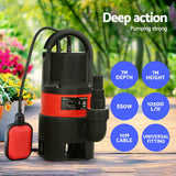 Giantz Garden Submersible Pump 550W Dirty Water Bore Tank Well Steel Sewerage - 45-Degree Angle