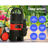 Giantz 750W Water Pump Dirty Submersible Sump Swim Pool Flooding Pond Clean - Top-Down View