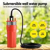 Giantz Submersible Solar Water Pump 24V 70M Head Deep Well Bore Self-priming - Top-Down View