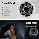 Devanti H-11 HEPA Air Purifier with Dust Sensor and PM2.5 Removal for Home Use - 45-Degree Angle